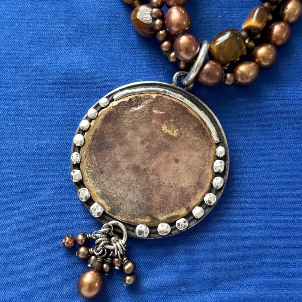 SILPADA Tiger's Eye Bronze Necklace N1838 - Picture 3 of 5